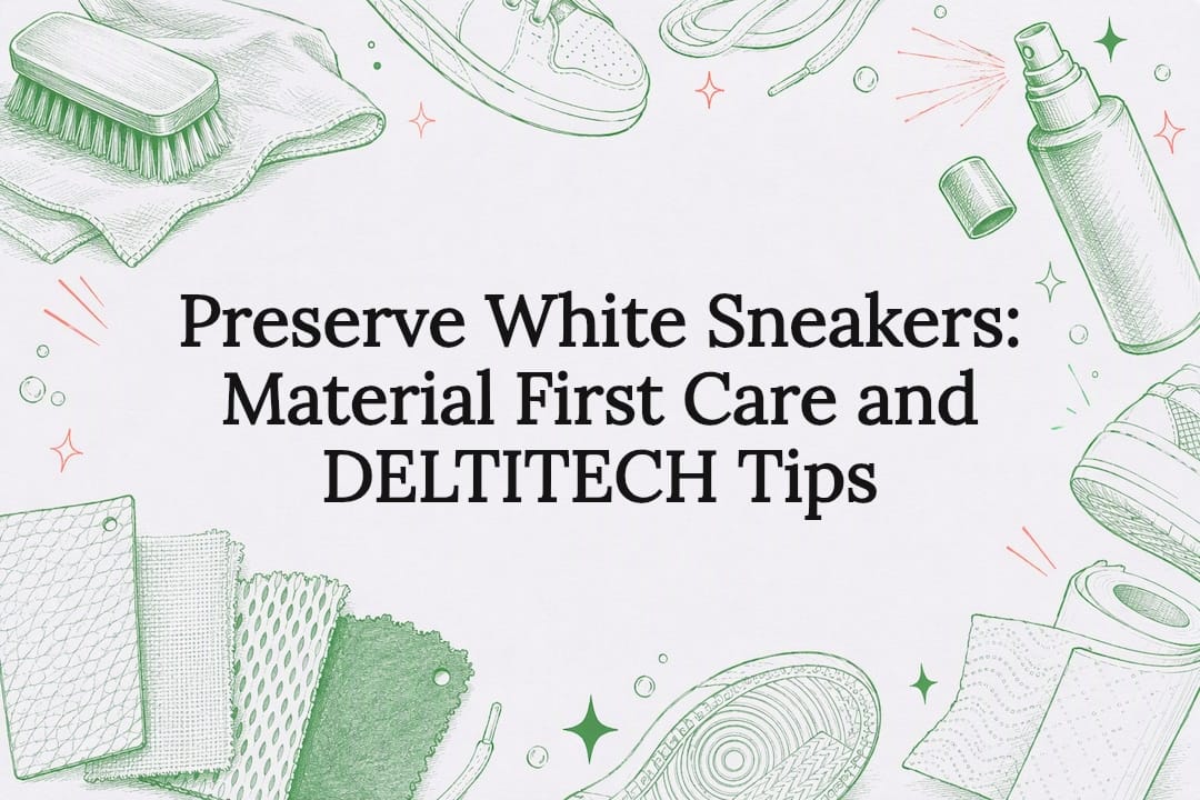Decorative white sneaker care title card